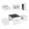 Costway 3pc Kid Table Chair Set Space-saving Activity Chalkboard School