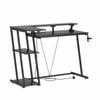 Advwin L Shaped 120cm Gaming Desk with LED Lights & Power Outlets Black