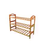 Bamboo 3 Tiers Layers Storage Shoe Rack & Organiser