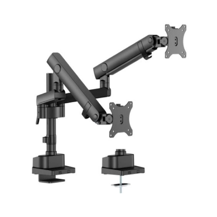 Brateck Ldt84-c024p-b Dual Screen Pole Mount Mechanical Arm - Black