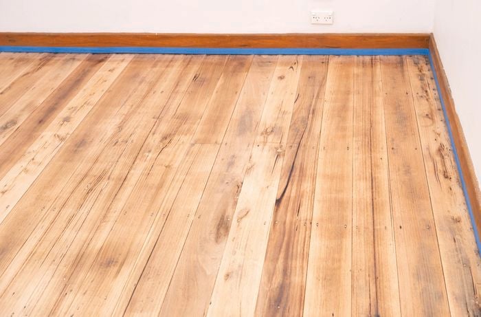 A clean and sanded timber floor prepared for sealing before applying the protective finish.​ 