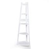 Levede 5-Tier Wooden Corner Shelf Ladder Display White