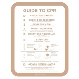 Stylish Pool CPR Sign Beige & White Slim