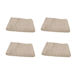 Set of 4 100% Cotton Face Washers Aspiree 33 x 33cm Beige