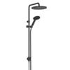 Greens Matte Black Penny Twin Rail Shower With RainBoost® Technology - Matte Black