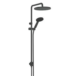Greens Matte Black Penny Twin Rail Shower With RainBoost® Technology - Matte Black