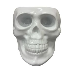 Urban Attitude Skull Statue - Matte White