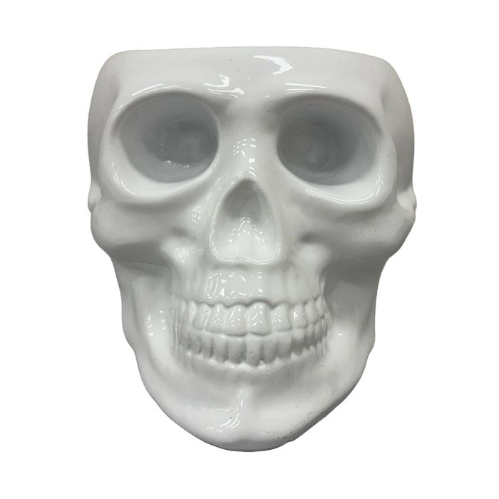 Urban Attitude Skull Statue - Matte White
