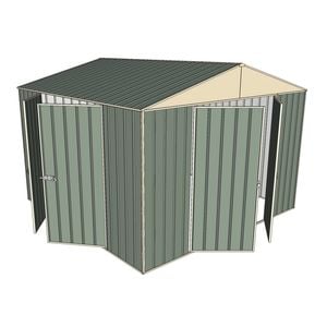 Build-a-Shed 3.0 x 3.0 x 2.3m Dual Double Hinged Door Shed - Green