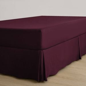 Dreamaker Superfine Washed Microfibre Pleated Valance Cherry Super King Bed