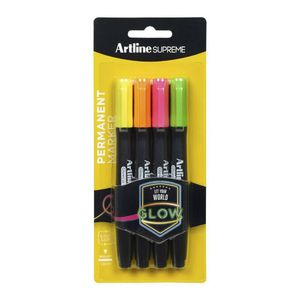 Artline Supreme Marker 1mm (Pack of 4) (Glow)