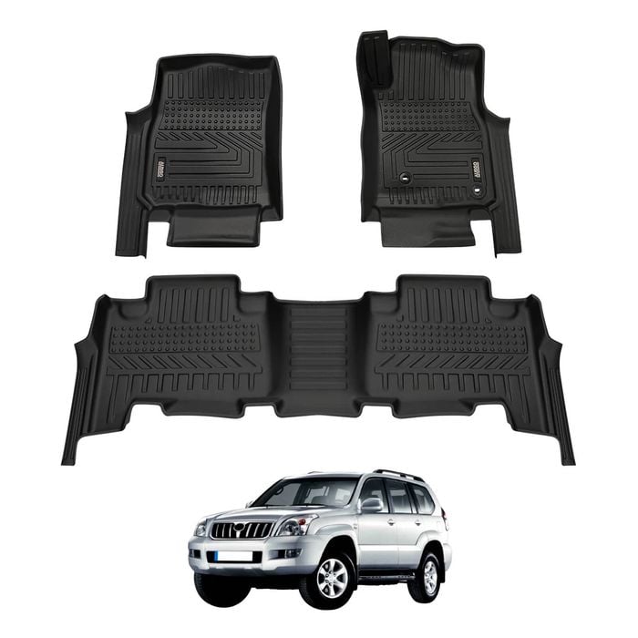 AUSGO Car Floor Mats for Toyota Landcruiser Prado 120 VX / Grande Auto Transmission 2003-2009 All-Weather Floor Liners