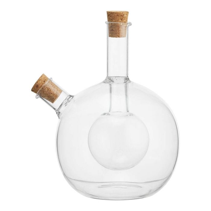 NF Living Duel Oil & Vinegar Cruet 350ml Dual Chamber Glass Kitchenware