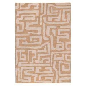 Loopsie-290cm X 200cm-sahab Brown And Beige Aztec Washable Rug