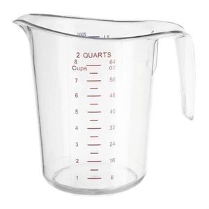 Vogue Measuring Jug Polycarbonate Shatter Resistant Clear 2ltr Commercial Kitchen Professional Tool