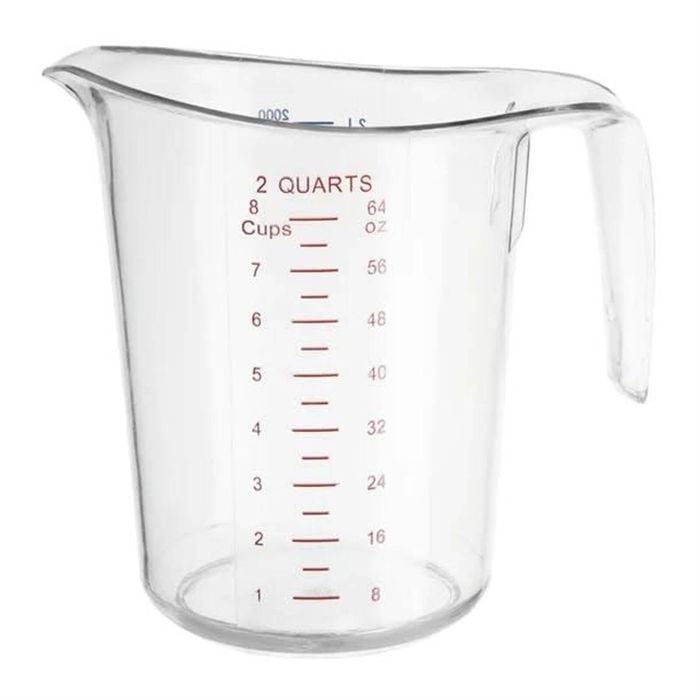 Vogue Measuring Jug Polycarbonate Shatter Resistant Clear 2ltr Commercial Kitchen Professional Tool