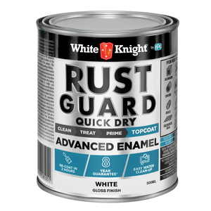 White Knight 500ml White Gloss Rust Guard Quick Dry Advanced Enamel Paint
