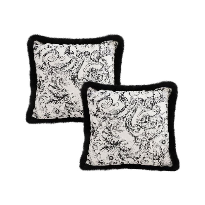 SOGA 2X 45cm Floral Jacquard Fringe Throw Pillow
