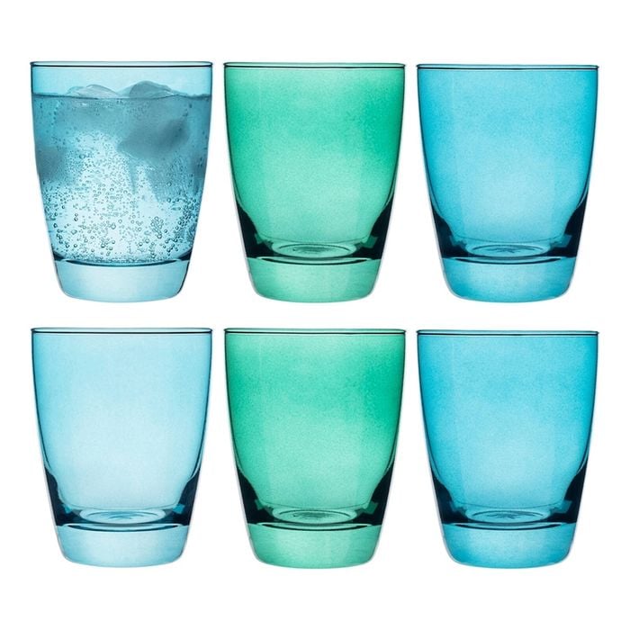 6pc Porto Estelle 300ml Glass Tumbler Water/Juice Drinking Cup Set Round Green