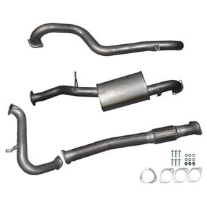 Ignite Exhausts Turbo Back For Nissan Gu Patrol 3l Leaf Spring Ute 3" No Cat With Muffler Raw Aluminised Steel