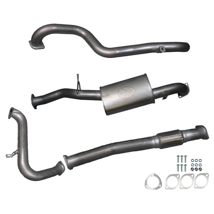 Ignite Exhausts Turbo Back For Nissan Gu Patrol 3l Leaf Spring Ute 3" No Cat With Muffler Raw Aluminised Steel