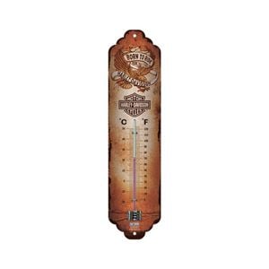 Nostalgic-art Wall Metal Thermometer Harley Davidson Born To Ride Eagle 28x6.5cm