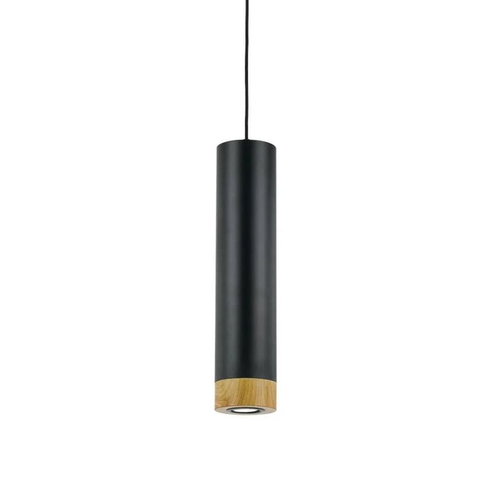 Telbix Dakota Contemporary Pendant Hanging Lamp Light Aluminium Black Oak