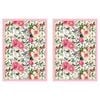 2PK Floral Garden Decorative Pink Kitchen Cooking Tea Towel