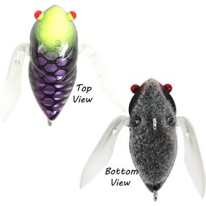 Atomic Hardz Cicada 35mm Surface Topwater Fishing Lure Fur Bottom Black