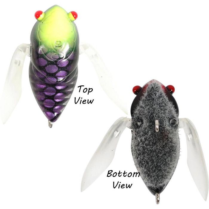 Atomic Hardz Cicada 35mm Surface Topwater Fishing Lure Fur Bottom Black