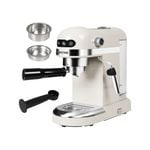 Spector Espresso Coffee Machine with Milk Frother - White