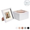 Nicola Spring 5 Piece 8 x 8 3D Shadow Box Photo Frame Set - Craft Display Picture Frame with 4 x 4 Mount - White