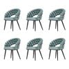 Familand Dining Chairs Set of 6 Padded Seat Kitchen Living Room Chair Velvet in White