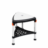 King Triangle Stool with Tray, Height Adjust, Black with Grey Cushion