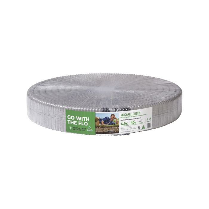 Megaflo 170 x 40mm 20m Green Socked Slotted Agi Pipe With Fittings