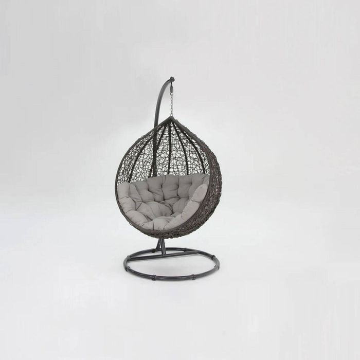 Kakadu Pod Chair - Grey Frame with Grey Cushion L103 x W110 x H200