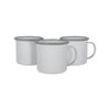 Argon Tableware White Enamel Mugs - Steel Outdoor Camping Tea Coffee Cup - 375ml - Pack of 6