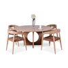 Glenorie Indoor 4 Seater Round Timber Dining Table And Chairs Setting