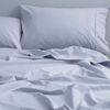 Canningvale Vintage Softwash Size Super King Cotton Sheet Set Misty Blue Melange