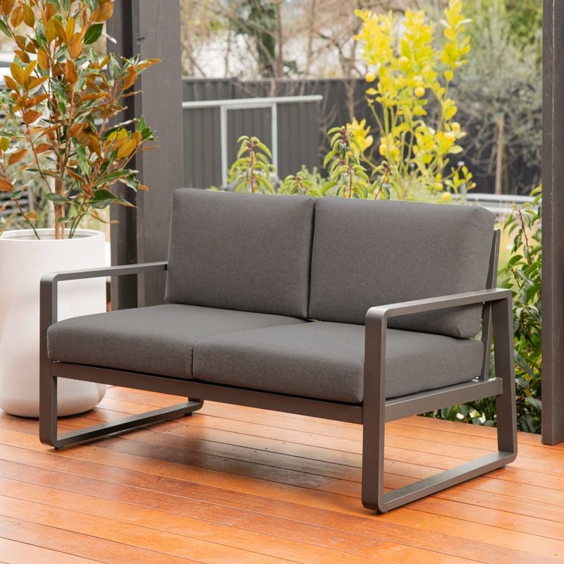 Charcoal Aluminium Cordoba 2 Seater Lounge