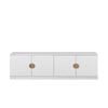 European Cabinetry White Fluted Half Moon Brass Handles Bucharest TV Unit