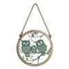 P&P 50×50×2.5cm Charming Owl Family Wall Art Metal & MDF Design for Cozy Woodland-Inspired Decor