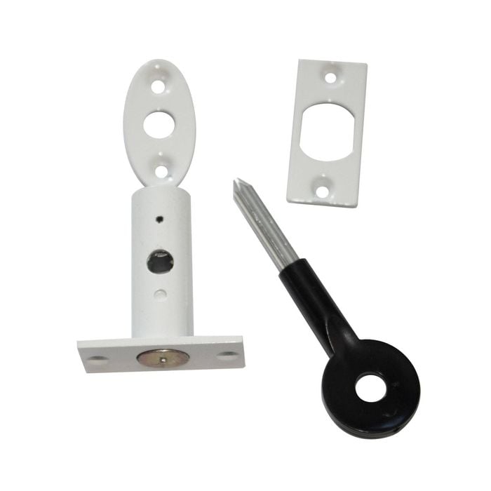 Yale White Window Bolt With Spline Key