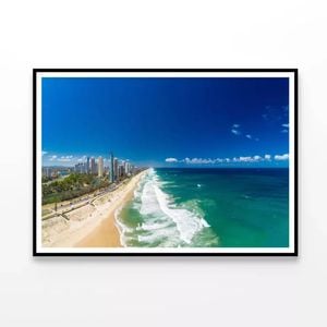 Surfers Paradise Beach Seashore  Print 100% Australian Made 90x60cm  (poster)