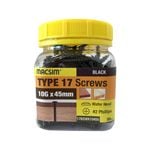 Macsim 10G x 45mm Black Type 17 Wafer Head Screws - 90 Pack 