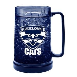 Afl Colour Freeze Mug - Geelong Cats - 500ml - Gel Freeze Drink Cup