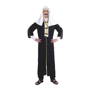 More Than Party Adult Deluxe Arabian Sheik Costume Black Gold 165-185cm Fit