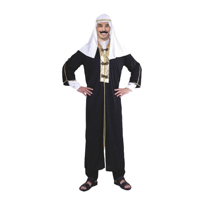 More Than Party Adult Deluxe Arabian Sheik Costume Black Gold 165-185cm Fit