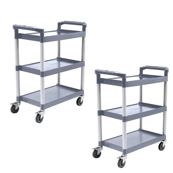 SOGA 2X 830x420x950mm 3 Tier Food Trolley - Gray