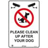 Pinnacle Signage 300 x 200mm Please Clean Up After Your Dog Camera Pic Sign